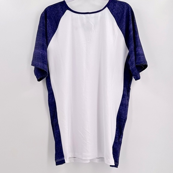 ADIDAS NWOT Short Sleeve V Neck Athletic Purple/White Dye Sub Top Size Small - Picture 4 of 5